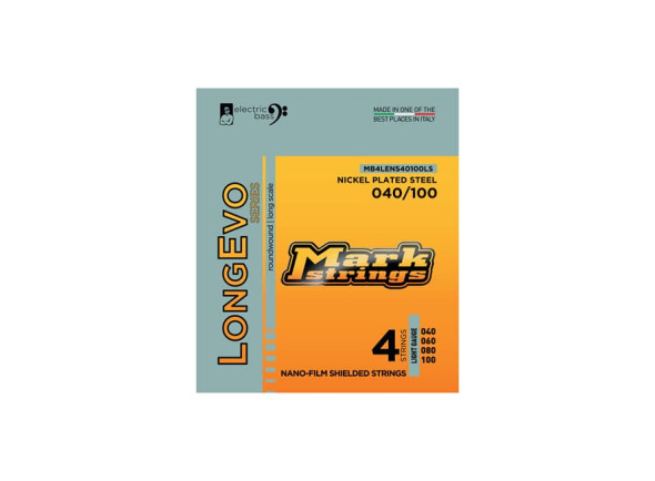 Jogo de 4 Cordas para Baixo Elétrico/Juego de cuerdas .040 para bajo eléctrico de 4 cuerdas Markbass  LongEvo Series 040 - 100
