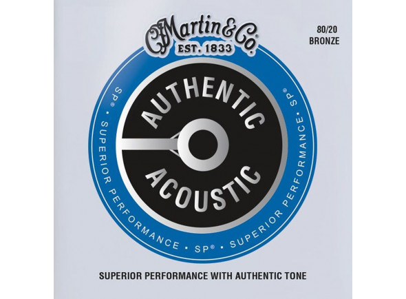 Jogo de cordas .012 Martin Authentic Acoustic SP 80/20 Bronze Light 12-54