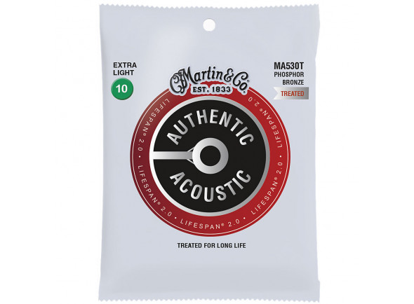 Guitarras Acústicas Martin Juego de cuerdas .010 Martin MA-530T Authentic Treated Set Guitarras Acústicas Martin Juego de cuerdas .010 Martin MA-530T Authentic Treated Set