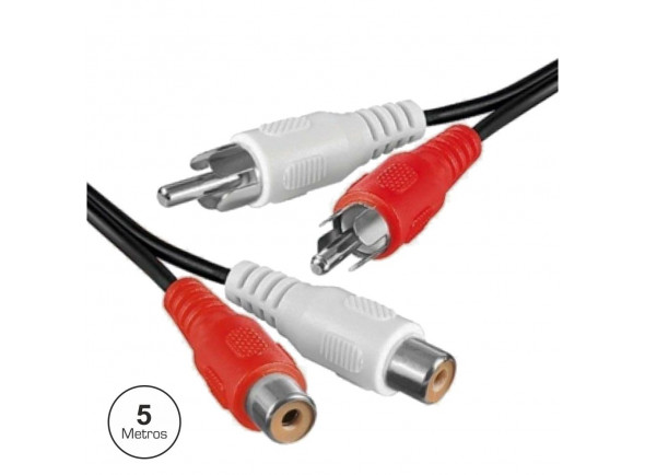 Cables de Audio Nedis   Cabo 2-RCA Macho / 2-RCA Fêmea 5M