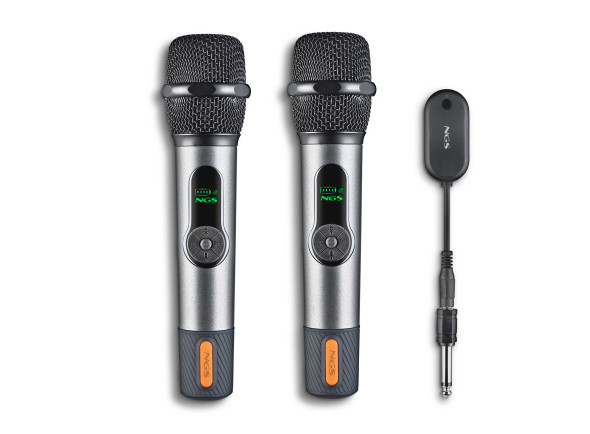Microfone sem fios/Micrófonos Emisores NGS  Microfones Wireless NGS Singer Star Duo Preto