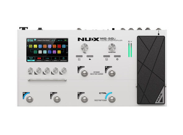Pedaleira Multi-Efeitos/pédaliers pour guitare électrique Processeur multi-effets et profileur pour guitare Nux MG50li Blanc