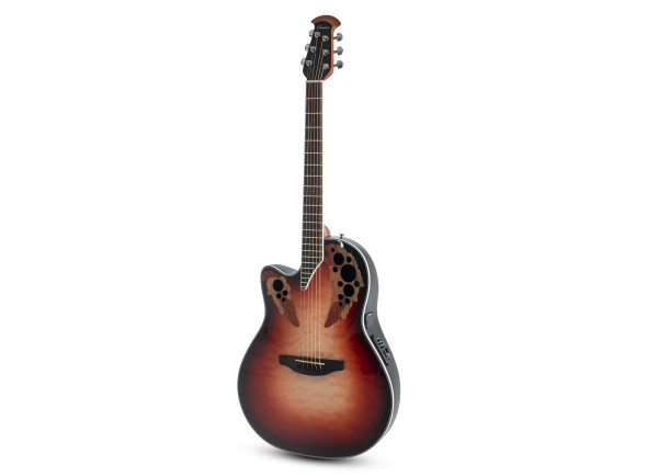 Guitarra Acústica Electrificada/Guitarras acústicas para esquerdinos Ovation  Celebrity Elite Plus CE44LX Mid Cutaway Ruby Burst