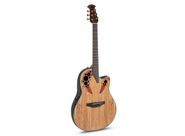Guitarra acústica eletrificada/Guitarra Acústica Ovation  Celebrity Elite Plus CE44P Mid Cutaway Natural Spalted Maple