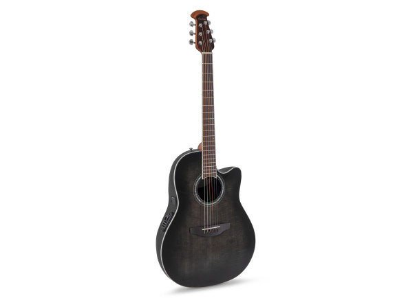 Guitarra Acústica Electrificada/Guitarra Acústica Ovation  Celebrity Traditional Plus CS24P Mid Cutaway Transparent Blackburst Flame