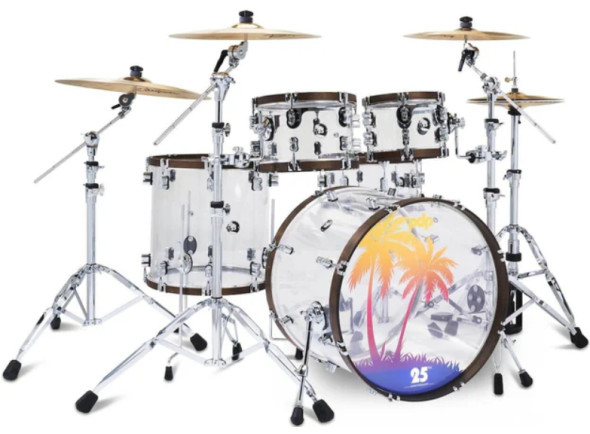 Conjunto de Bateria/Conjuntos de bateria com ferragens sem pratos <b>DW PDP 25th ANNIVERSARY LIMITED EDITION</b> Kit 5-pcs Tarola incluída 