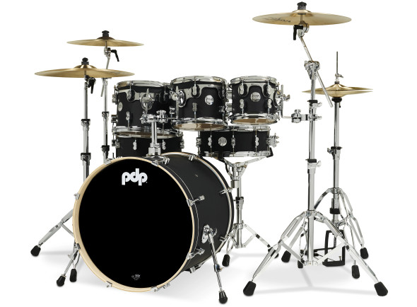 Conjunto de Bateria/Conjuntos de bateria sem ferragens <b>DW PDP CONCEPT Maple CM7 SATIN BLACK</b> Kit 7-pcs BD 22