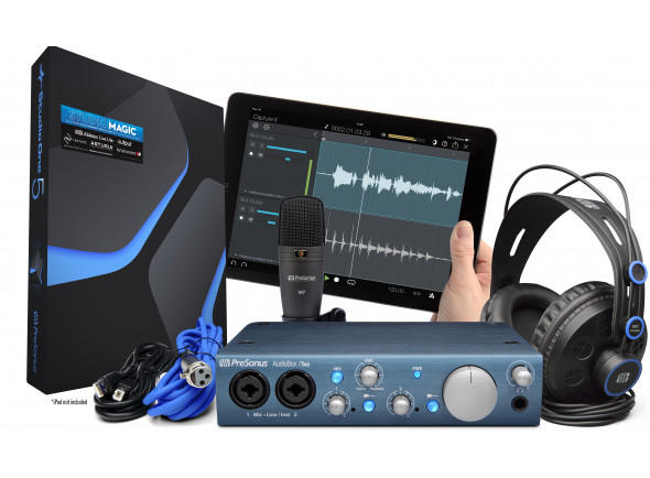 Presonus interface  Conjunto de gravação de interface de áudio USB/Conjunto para estúdio Presonus AudioBox iTwo Studio 
