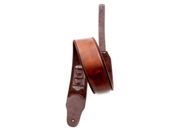  Correia para guitarra / baixo/Otros cinturones RightOn  Correia Mojo Bassman Charm 035 Castanha