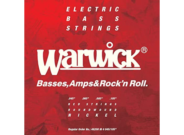Jogo de cordas .045 para baixo elétrico de 4 cordas Rock Bass - Warwick  46200 M Red Label