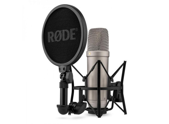  Microfone de estúdio condensador /Microfone de membrana grande Rode  NT1 5th Generation Silver