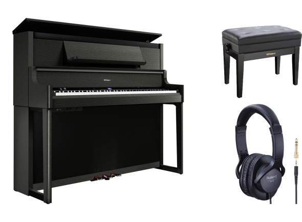 Roland AC  Piano digital com móvel/Pianos Digitais de Móvel <b>Roland LX-9 CH LUXURY</b> HOME PIANO DELUXE PACK <b>10 ANOS GARANTIA</b>