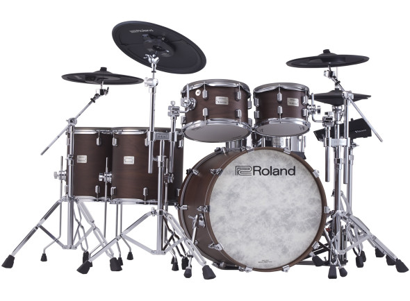 Roland VAD Conjunto de Bateria/Conjuntos de bateria eletrónica <b>Roland VAD716 HYBRID DRUM SATIN WALNUT</b> Topo Gama Cascos Madeira Kit 6-peças