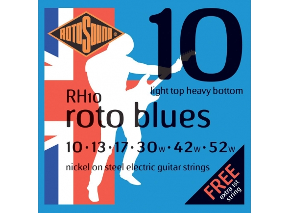 Jogo de cordas .010 Rotosound Nickel Light Top Heavy Bottom RH10 Blues 10-52 