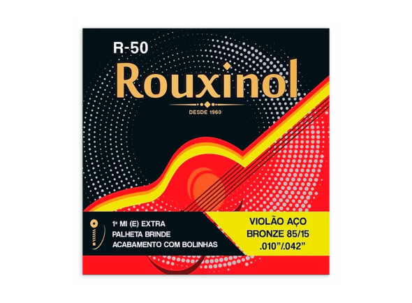 Cordas para Guitarra Acústica/Jeu de cordes de calibre .010 Jeu de cordes Rouxinol calibre R50 .010 pour Guitarra Acústica et Viola de Fado