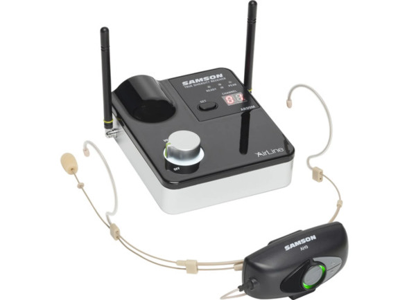 Sistema sem fio com microfone de cabeça Samson  Audio AirLine 99m AH9 Wireless UHF Headset System K Band 470 a 494MHz