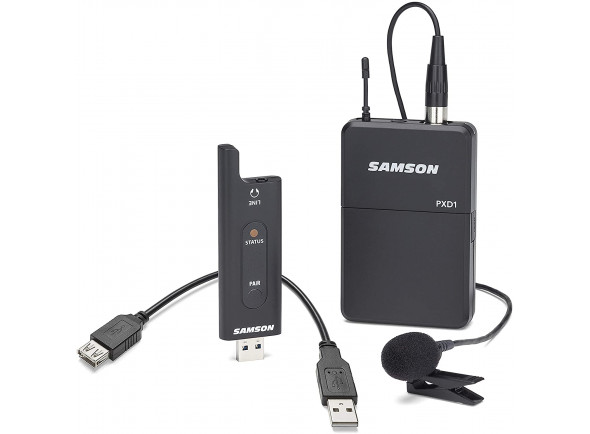 Sistema sem fio com microfone lapela Samson  Stage XPD2 Presentation USB Digital Wireless