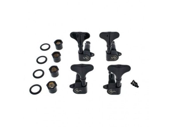 afinador guitarra elétrica  Conjunto de afinadores para baixo elétrico/Sistemas mecânicos para baixo eléctrico Schaller  M4 90 2L/2R BC Bass Tuners