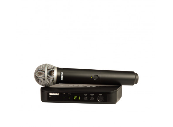 Microfone sem fio/Sistema sem fios com microfone de mão Shure BLX24/PG58 
