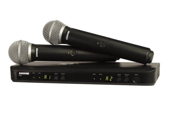 Microfones sem fio/Sistema inalámbrico con micrófono de mano Shure BLX288/PG58  B-Stock