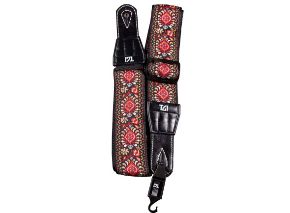 Correia para guitarra / baixo/Outras Correias TGI Strap Woven Cotton Persian Stitch Red