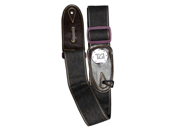  Correia para guitarra / baixo/Outras Correias TGI Woven Black Denim Purple Buckle