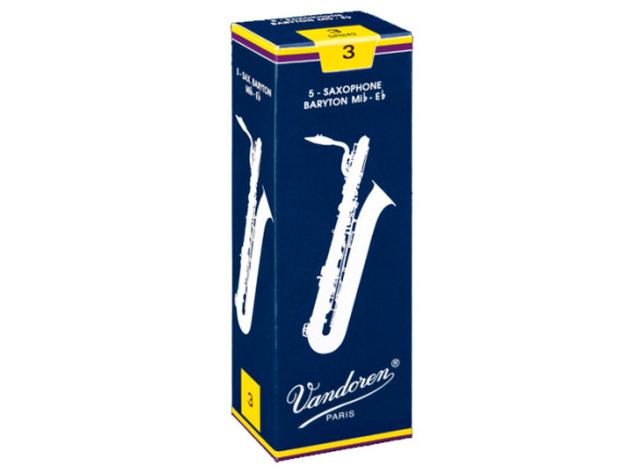 barítono Palheta nº3/Palheta para saxofone barítono Vandoren Classic Blue 3 Baritone Sax barítono Palheta nº3/Palheta para saxofone barítono Vandoren Classic Blue 3 Baritone Sax