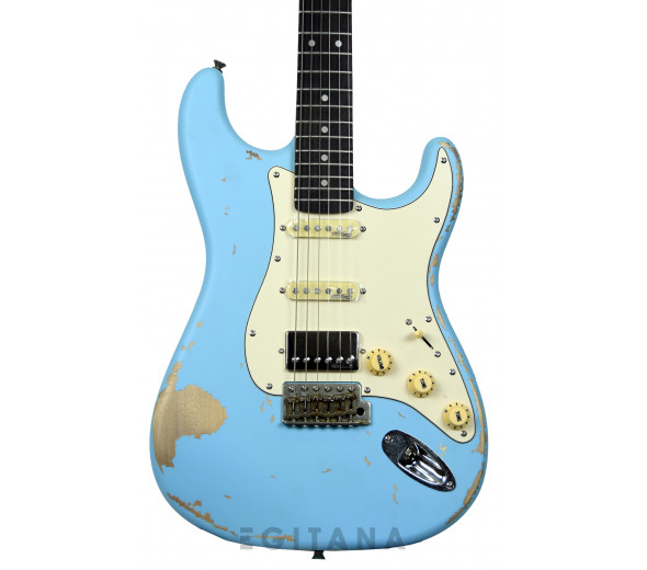 Guitarra Elétrica ST/Guitarras formato ST Vintage Icon V6HMRLB Ultra-Gloss Distressed Laguna Blue 