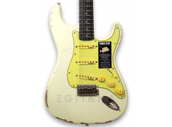 B-stock Guitarras formato ST Vintage V6 Thomas Blug Signature Electric Guitar Distressed Vintage White B-Stock B-stock Guitarras formato ST Vintage V6 Thomas Blug Signature Electric Guitar Distressed Vintage White B-Stock