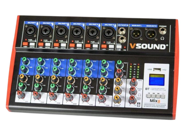 Mesa de Mistura Analógica/Mesa de mezclas analógica Consola de mezcla VSOUND de 8 canales