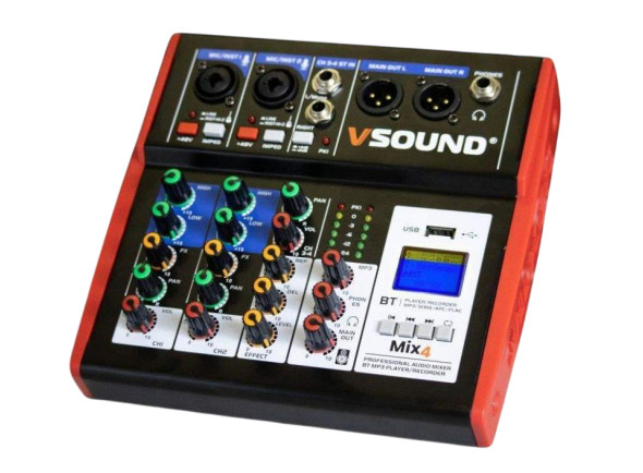 Mesa de Mistura Analógica/Mesa de mezclas analógica VSOUND Mesa De Mistura 4 Canais 
