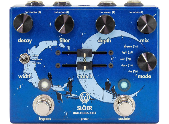  Pedal de efeito /Efectos de reverberación y salón Walrus Audio  Slöer Ambient Reverb Blue