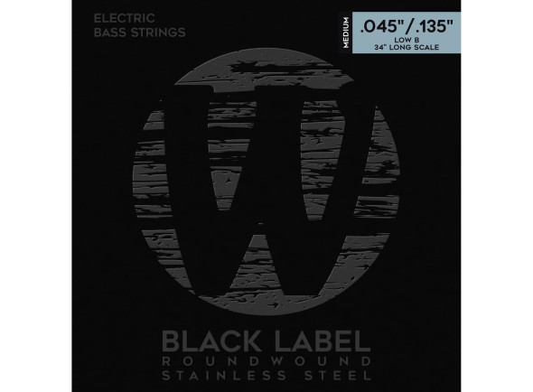 Jogo de 5 Cordas para Baixo Electrico/Jogo de cordas .045 para baixo elétrico de 5 cordas Warwick  40301M Black Label