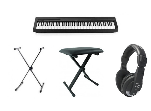 Pianos Digitais Portáteis  Yamaha Pack Piano P-45 Black + Suporte + Banco + Auscultadores