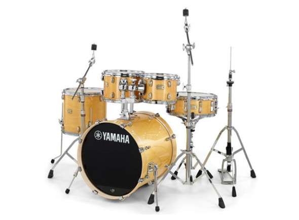 Conjuntos de bateria com ferragens sem pratos Yamaha Stage Custom Birch SBP0F5 Natural Wood com Hardware